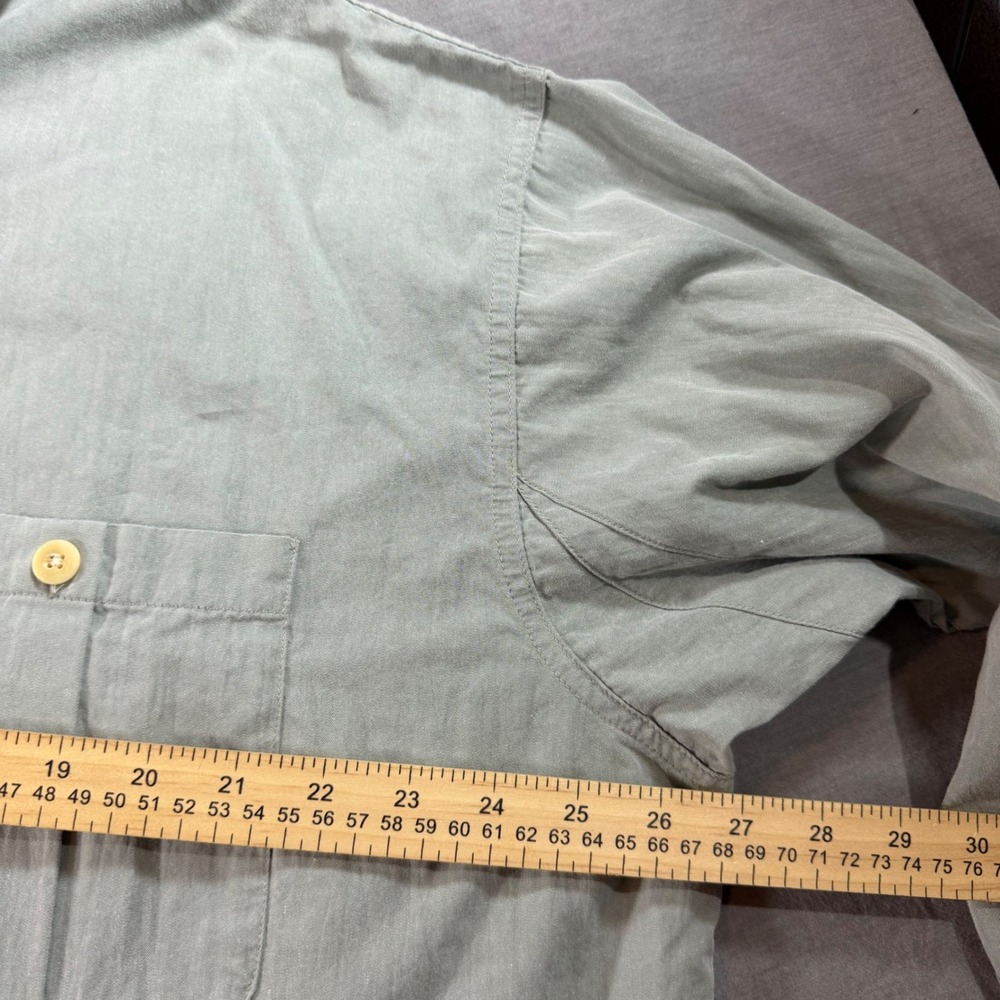 Orvis Button Down Shirt Mens XL Gray Excellent Security Pocket Cotton Blend Long - Picture 6 of 8